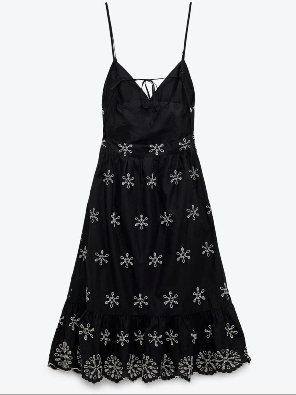 NWT Zara Embroidered Halter Tie Back Dress | 7200/337/800 - Picture 15 of 17